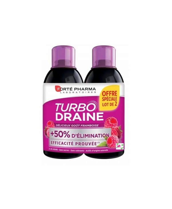 FORTE PHARMA TURBO  DRAINE FRAMBOISE 500ML LOT DE 2