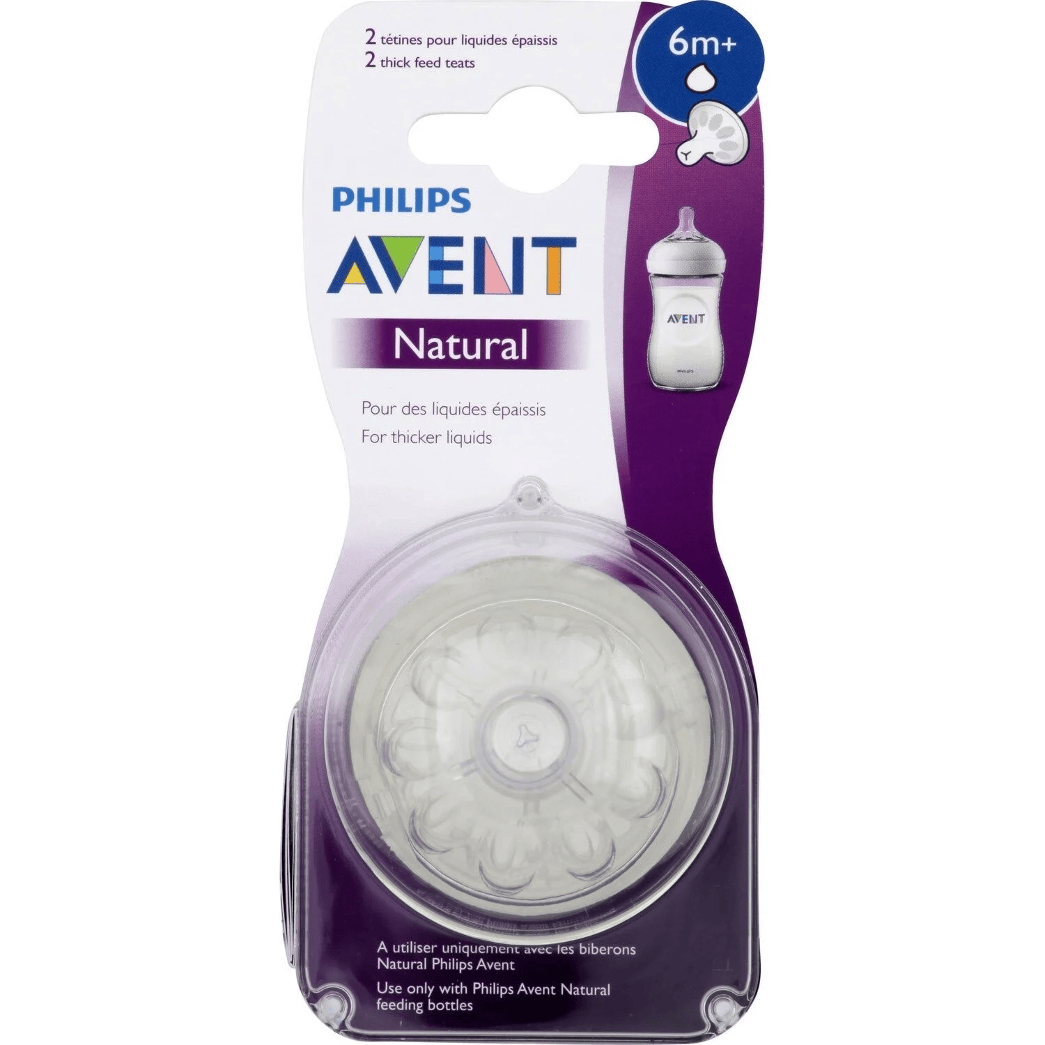 AVENT TETINE NATURAL 2PC 6M+ DR