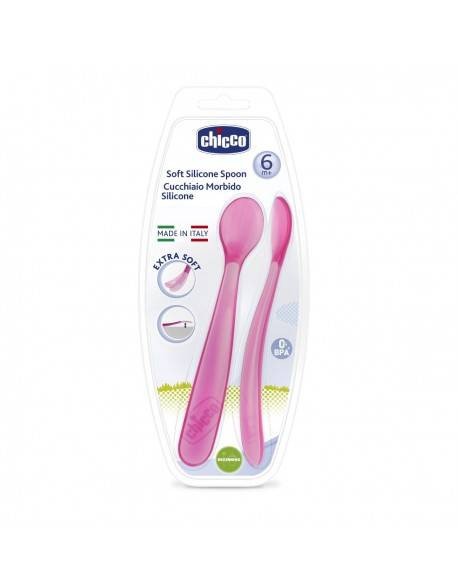CHICCO CUILLERE SILICONE 6M+ ROSE