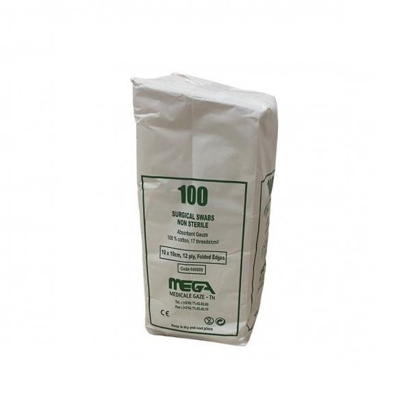 COMPRESSES A GAZE NON STERILES 10*20 CM 12 PLIS PAQUET DE 100