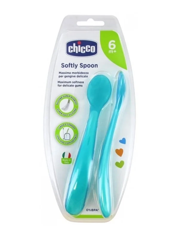 CHICCO CUILLERE SILICONE 6M+ BLEU