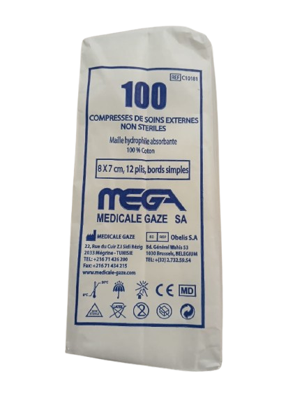 COMPRESSE A MAILLE NON STERILE 8*7 PAQUET DE 100