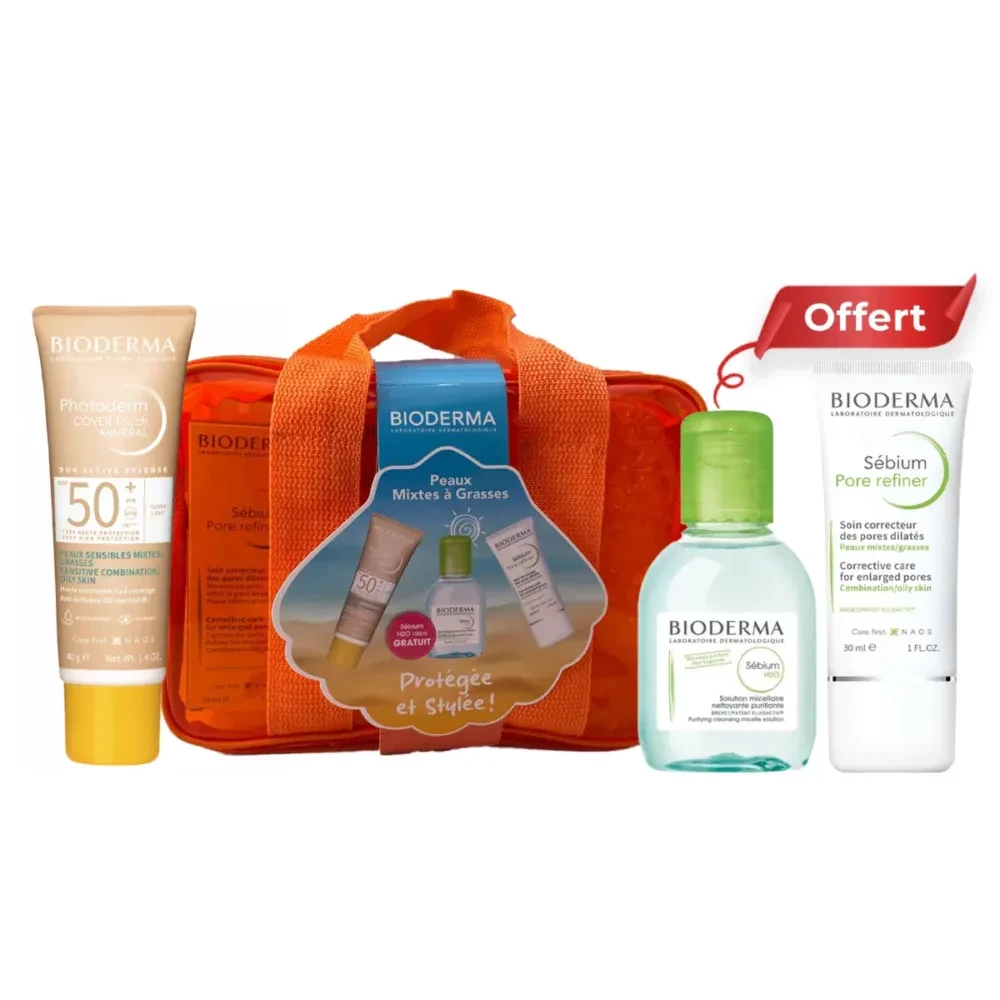 BIODERMA TROUSSE  COVER TOCH +PORE REFINER +SEBIUM H2O GRATUIT